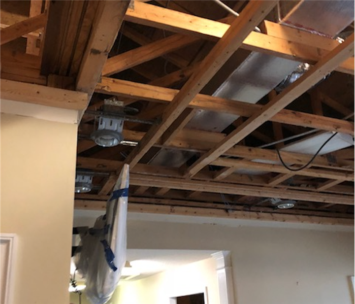 Collapsed ceiling post mitigation.