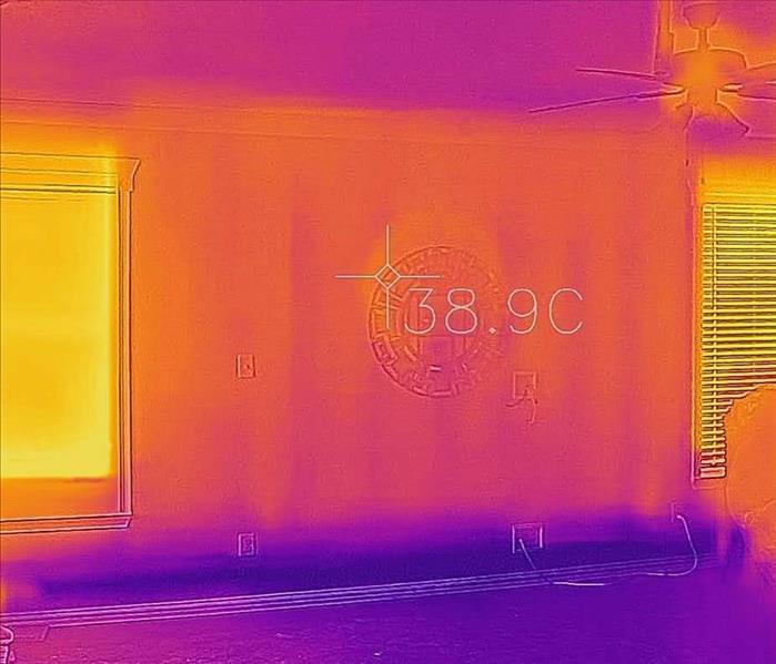 Thermal image of a wall.